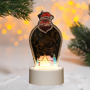 Bricolage 5d Diamant Peinture Led Lumière Veilleuse Père Noël Cristal Diamant Broderie Belle Lampe De <span class=keywords><strong>Table</strong></span> Décoration De La Maison Cadeau De Noël - Product Image 4
