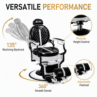 Matériel de salon de coiffure en gros : Fauteuil de barbier robuste en cuir PU souple, imperméable, anti-fatigue, couleur Pantone, pour salon de coiffure, OEM