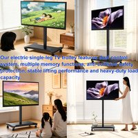 Nuevo Soporte de TV Motorizado con Elevación por Movimiento, Ajustable en Altura de 32-65 Pulgadas, Carro Eléctrico con Control Remoto, Capacidad de Carga de 80 kg, Soporte Móvil para el Hogar