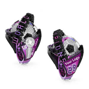 Bague de championnat d'équipe avec nom <span class=keywords><strong>et</strong></span> logo personnalisés en 3D Bijoux de champion de football en alliage avec diamant pour cadeaux - Product Image 2