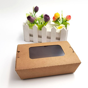 Kingwin Tùy Chỉnh Dùng Một Lần Cấp Thực Phẩm Kraft Giấy Bao Bì Hộp Dùng Một Lần Sinh Thái Thân Thiện Với Hộp Giấy Với Cửa Sổ - Product Image 5