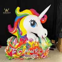 Ballon gonflable licorne pour fête à thème, statue de licorne personnalisée en couleur pour exposition en plein air dans un parc