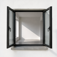 Fenêtres modernes insonorisées en aluminium et verre pour maisons, fenêtre à battant double vitrage avec moustiquaire