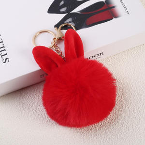 Llavero con Colgante de Orejas de Conejo de Peluche, Imitación de Pelo de Conejo <span class=keywords><strong>Rex</strong></span>, Accesorio de Moda para Coche y Equipaje, Poliéster - Product Image 6