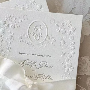 Cartes d'invitation de <span class=keywords><strong>mariage</strong></span> personnalisées classiques de luxe avec impression en relief pour des mariages élégants - Product Image 2