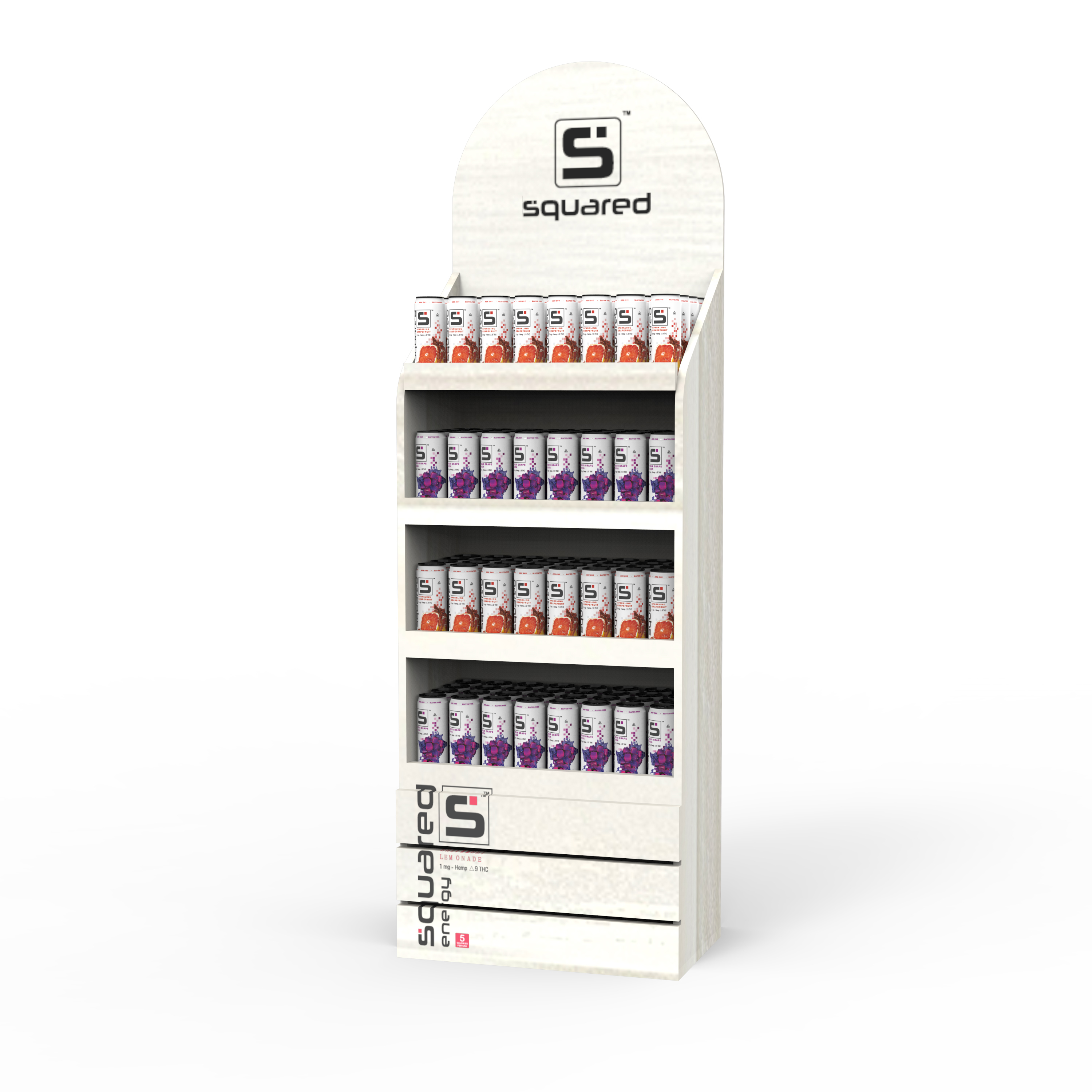 Wooden Timber Shelves Floor Standing Energy Drink Can Display Rack for Stores for Storage and Display — view 2