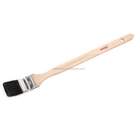 Pinceau à long manche en bois naturel, à portée étendue, avec virole en acier inoxydable et poils en queue de castor, pour colle époxy, bricolage et peinture OEM