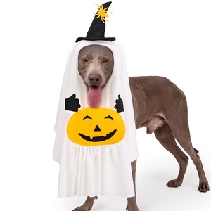 Disfraces de perro de Halloween, ropa de mascota fantasma blanco, bolsas de calabaza, talla XS, capa de fiesta bonita, abrigo de poliéster transpirable, Cosplay de verano - Product Image 1