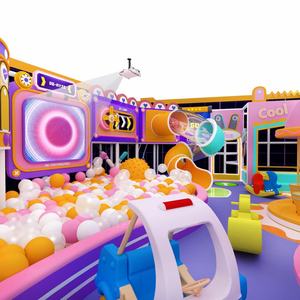 ציוד משחקים אתלטי מסחרי מקורה אינטראקטיבי עבור ילדים פארק שקופיות עם בנייה פלסטיק - Product Image 5