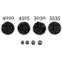 Klassische Coda Aluminium-Mikroringe in bester Qualität mit schwarzem Silikon-Futter, Haar-Mikroringe 4,0mm 4,5mm 5,0mm