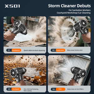 Souffleur d'air portable JUFINX, super puissant jusqu'à 90 000 tr/min, fonctionnant pendant 100 minutes, pour le nettoyage des voitures. - Product Image 5