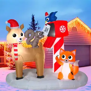 Giáng sinh Inflatable Fox sóc trang trí ngoài trời cho Sân kỳ nghỉ Đảng trang trí nội thất cho Vườn cỏ