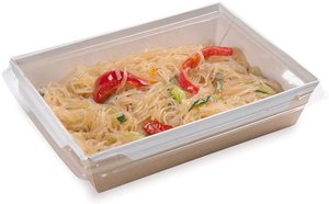 Boîte à déjeuner jetable en papier Kraft, conteneur alimentaire à emporter, couvercles transparents, vendu séparément - Product Image 5