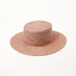 Chapeau de paille pour femme, couleur unie, personnalisé, de haute qualité, en gros, pas cher - Product Image 3