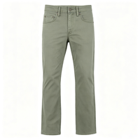 Jean slim droit vert épicéa pour homme en denim de coton, cinq poches, style décontracté moderne et confortable
