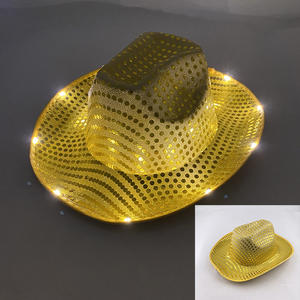2025 personalizado diodo emisor de luz sombrero de copa fiesta Santa venta al por mayor sombreros de rendimiento luz brillante Jazz sombrero gorra - Product Image 5