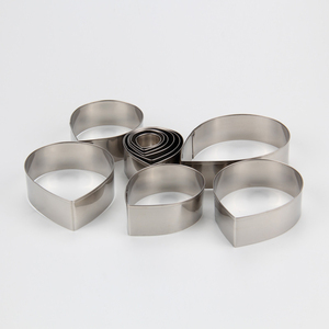 Moldes para cortar galletas de acero inoxidable, 11 Uds., moldes para Fondant en forma de lágrima, molde para cortar hojas de simulación de flores de azúcar en inglés # 0958N - Product Image 5