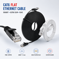 Kabel Ethernet Datar Cat6 Patch Cord UTP RJ45 28AWG Kabel Jaringan LAN Kecepatan Tinggi untuk Router dan Switch Kantor