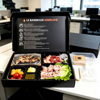 Boîte de barbecue jetable pour Yakitori en carton recyclable, emballage bento robuste, équipement de cuisson extérieur