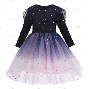 ผ้าตาข่ายโพลีเอสเตอร์อเมริกันแบบใหม่ ขายดี ลายพิมพ์ไล่เฉดสีรูปดาวและพระจันทร์ สำหรับกระโปรงเด็ก - Product Image 2