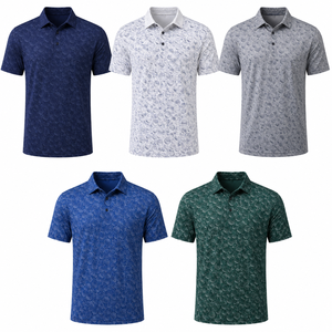 Polo de golf personnalisé pour homme avec motif tonal, anti-humidité, séchage rapide, extensible dans les 4 sens, OEM ODM Marque Privée - Product Image 2