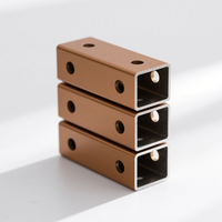 Garde-corps carré en aluminium naturel extrudé tube extrudé coloré finition bois tube extérieur profilé en aluminium tuyau