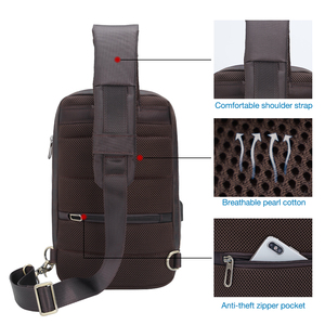 Hommes Vintage Usb Port <span class=keywords><strong>De</strong></span> Charge Unique Épaule Antivol Véritable <span class=keywords><strong>Sac</strong></span> à <span class=keywords><strong>Bandoulière</strong></span> En <span class=keywords><strong>Cuir</strong></span> Avec Verrouillage Par Mot <span class=keywords><strong>De</strong></span> Passe - Product Image 4