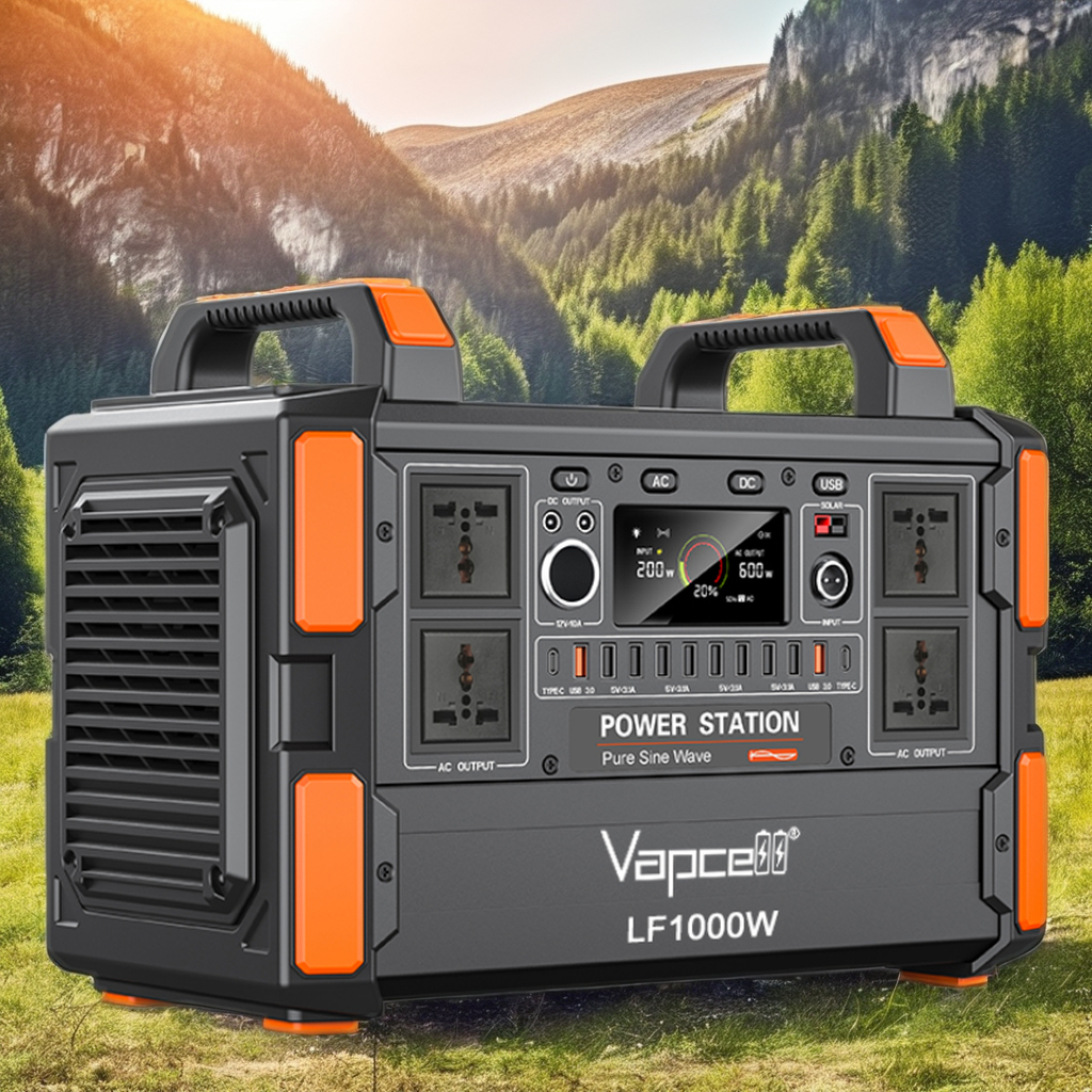 Vapcell T11 1200 Вт портативная электростанция все-в-одном, Генератор солнечных батарей с аварийным резервным питанием для домашнего использования и автомобильного источника