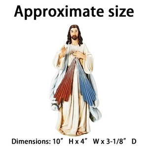 Vente en gros de figurines religieuses artificielles personnalisées pour la décoration de Pâques, figurine de Jésus en résine de la Divine Miséricorde, fabriquée à la main - Product Image 6