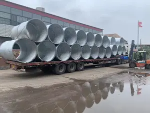 Tubo de bueiro corrugado galvanizado de tamanho grande, tubo de bueiro de aço anticorrosão de drenagem de 12 diâmetros, customizável OEM