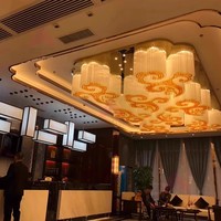 Lustre en cristal Xiangyun pour hôtels salles de banquets plafonnier rectangulaire sur mesure pour maisons d'hôtes bijoux modernes