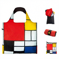 Sac fourre-tout pliable en RPET non tissé, recyclable et réutilisable, avec logo personnalisé imprimé en sérigraphie pour les supermarchés et la vente au détail