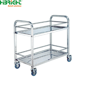 Heavy Duty Mobile Food <b>Warmer</b> Trolley Brushed Matt Stainless Steel 3 Layer Food Holding Display Trolley With Mobile Wheels - Product Image 2
