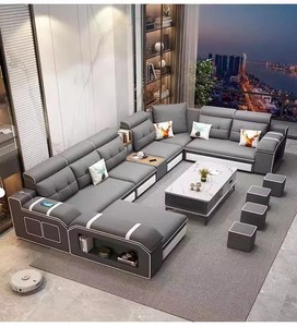 أريكة قماشية جديدة بتقنية اللاتكس غير القابل للغسل والقابل للفك والتركيب، أثاث وظيفي بتصميم بسيط وعصري يجمع أحجام مختلفة لغرفة المعيشة - Product Image 6