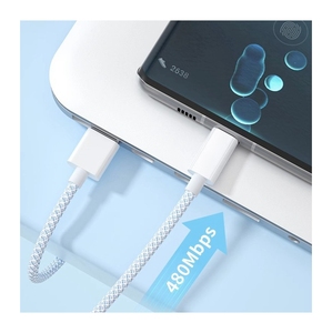Cables de carga rápida certificados especiales para iphone15 pro Max, la mejor revisión Cable cargador trenzado de 60W tipo C a tipo C para Apple - Product Image 5