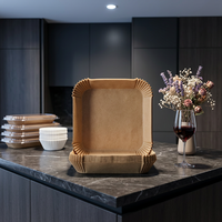 Papiers sulfurés carrés antiadhésifs réutilisables pour friteuse à air, 6,3 pouces, écologiques, résistants à la chaleur 230°C, sans danger pour les aliments, résistants à l'huile