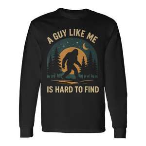 Camiseta de manga larga Bigfoot Retro Sasquatch, diseño de A Guy Like Me Is Hard To Find - Product Image 1