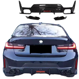ลิ้นดิฟฟิวเซอร์หลัง G20 M Sport พร้อมไฟ สำหรับ BMW ซีรีส์ 3 G20 สีดำเงา คาร์บอนไฟเบอร์ ปี 2019 2020 2021 2022 - Product Image 1