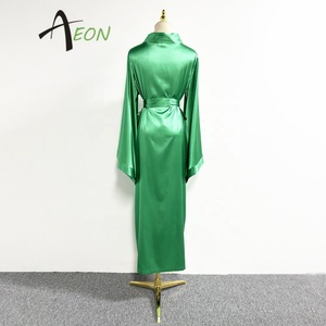 Abito da sposa lungo lungo blu <span class=keywords><strong>Kimono</strong></span> in seta di lusso - Product Image 6