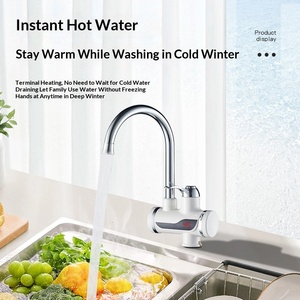 <span class=keywords><strong>Robinet</strong></span> de cuisine et salle de bain à double usage, à affichage numérique instantané, monocommande, monotrou, avec cartouche céramique, pour chauffe-eau - Product Image 2