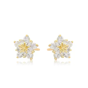 A00913706 XUPING Jewelry western woman accessories jewelry 14K gold color Superior Star Clear Diamond Copper alloy stud earrings
