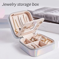 Boîte à bijoux en cuir, boîte à bijoux pour organiser, boîte à bijoux portable avec miroir, étui à bijoux en cuir PU