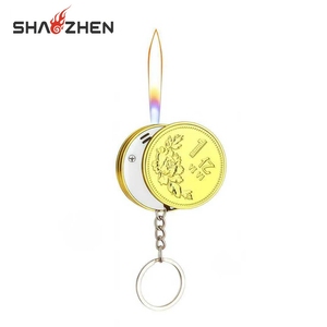 Wholesale <strong>Unique</strong> Creative Classic Design Coin <strong>Lighter</strong> Keychain Fingertips Playing Flame Metal Refillable <strong>Gas</strong> <strong>Lighter</strong> for Smoking - Product Image 1