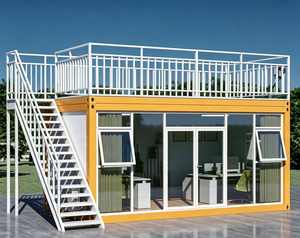 Maison conteneur préfabriquée en kit, design moderne respirant, mur-rideau en verre, modulaire et portable pour hôtels, bureaux et usage commercial - Product Image 2