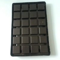 Emballage de plateau en plastique PET chocolat personnalisé plateaux à truffes plateau blister noir à insertion de bonbons pour le chocolat