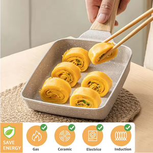 Utensilios de cocina para desayuno de estilo japonés, sartenes cuadradas antiadherentes para huevos, Sartenes para freír bistec, sartenes para huevos, sartén con asa - Product Image 6