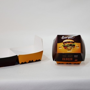 Caja de cartón metálica plateada duradera con cierre recto para fideos chinos, ideal para servicios de entrega en línea al por mayor. - Product Image 3