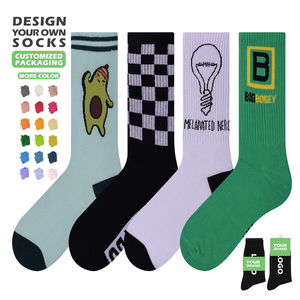 Chaussettes de sport personnalisées à faible commande minimum, logo personnalisé, chaussettes de sport décontractées, coton biologique, chaussettes de sport unisexes - Product Image 1