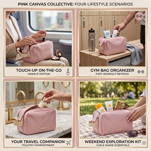 Trousse de toilette personnalisée pour hommes, trousse de toilette de voyage en toile Dopp Kit sac de rasage résistant à l'eau pour accessoires de toilette - Product Image 3