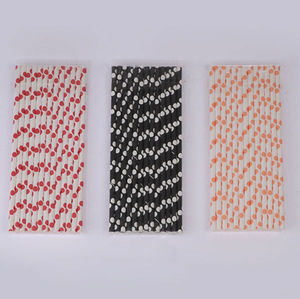 Pajitas de papel personalizadas de 12mm biodegradables SOTON, compra a granel, pajitas para beber Pastel blancas y negras ecológicas para Boba - Product Image 1